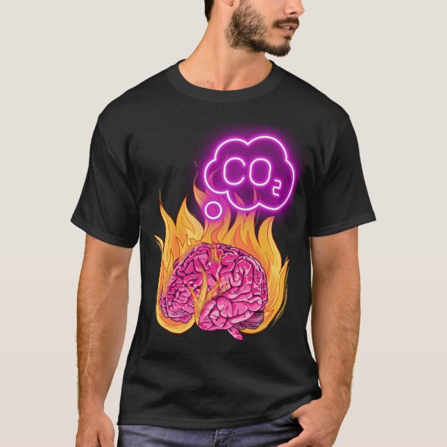Camiseta Verbranntes Hirn denkt nur an CO2 (Anverso)