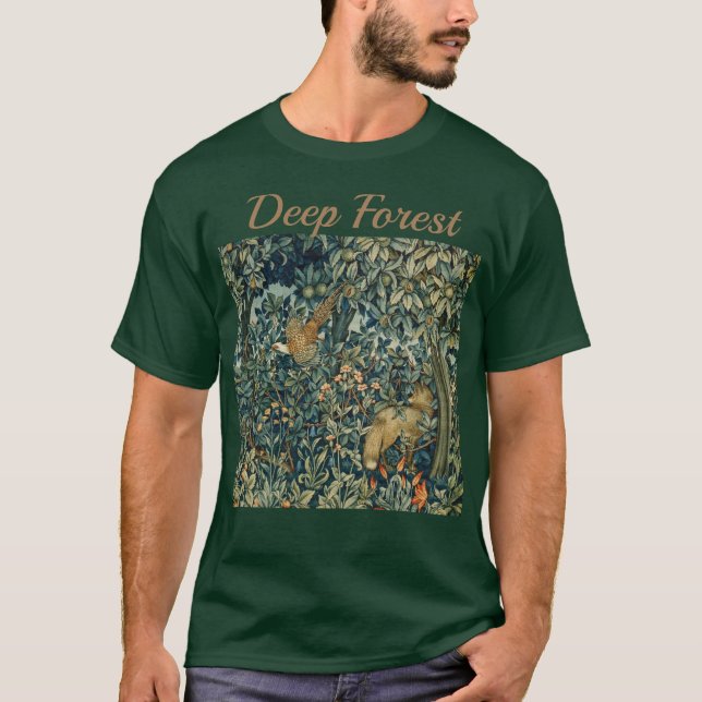 Camiseta VERDAD, ANIMALES FORESTALES Pheasant, Fox, Green F (Anverso)