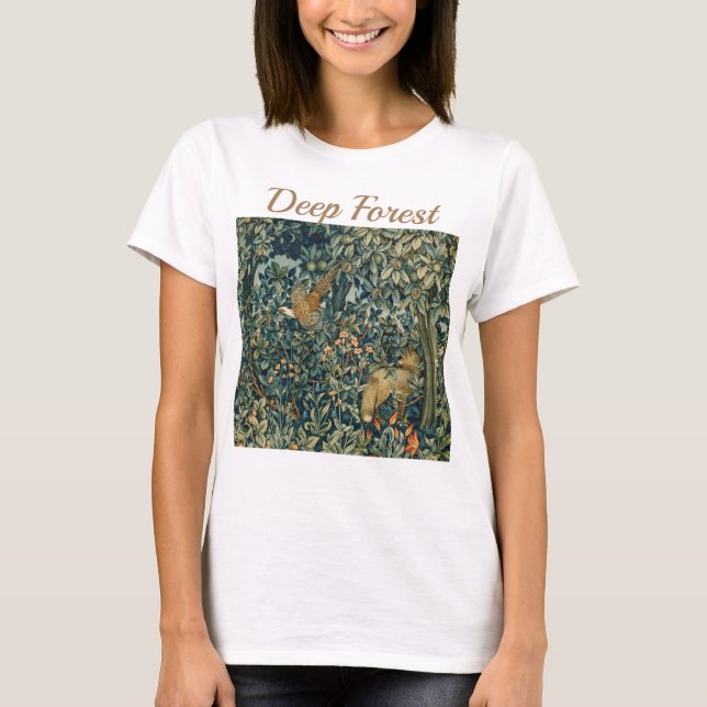Camiseta VERDAD, ANIMALES FORESTALES Pheasant, Fox, Green F (Anverso)