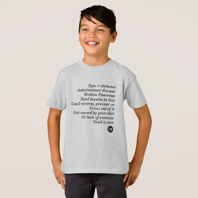 Camiseta Verdad de T1d (niño) (Anverso completo)