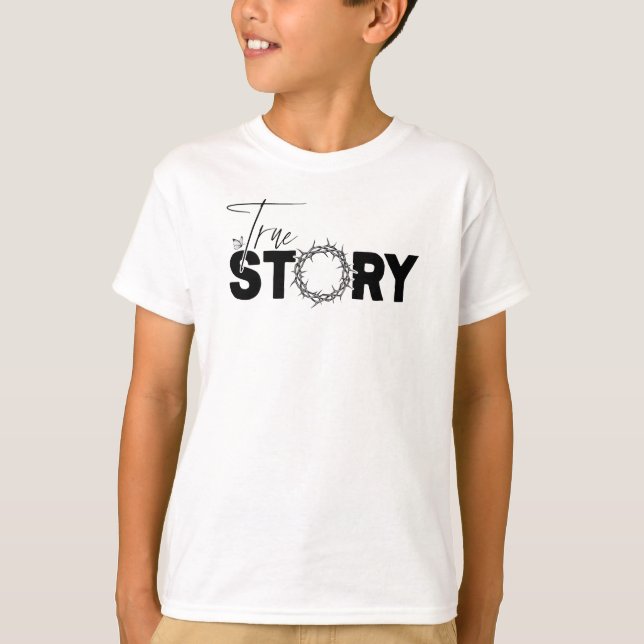 Camiseta Verdadera historia de la Cruz Cristiana de Pascua (Anverso)