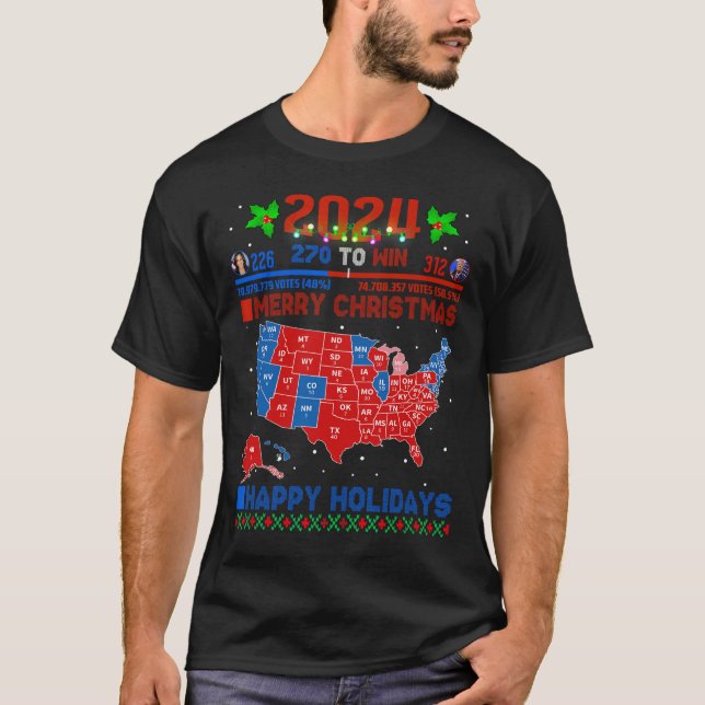 Camiseta Verdadera Navidad en el mapa electoral de 2024 Tru (Anverso)