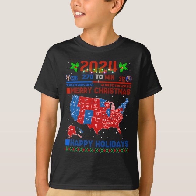Camiseta Verdadera Navidad en el mapa electoral de 2024 Tru (Anverso)