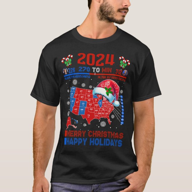 Camiseta Verdadera Navidad en el mapa electoral de 2024 Tru (Anverso)