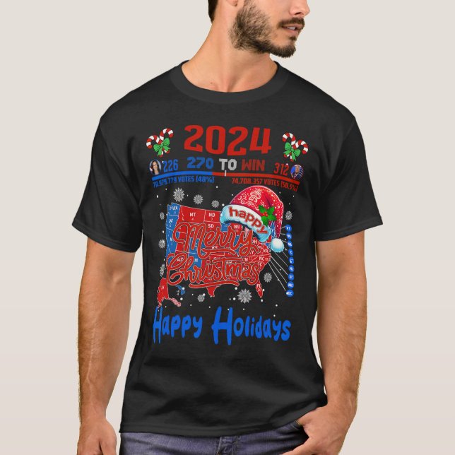 Camiseta Verdadera Navidad en el mapa electoral de 2024 Tru (Anverso)