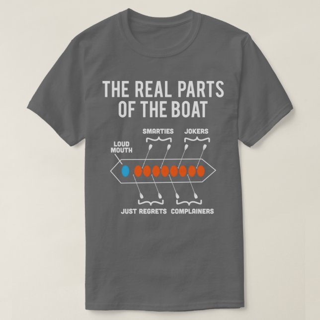 Camiseta Verdaderas partes de la remonta de barcos Dragon (Diseño del anverso)