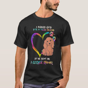 Camiseta Verdadero Amigo Cocker Spaniel Con Perro De Pata D