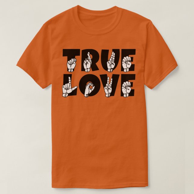 Camiseta VERDADERO AMOR texto y diseño de lenguaje de Rótul (Diseño del anverso)
