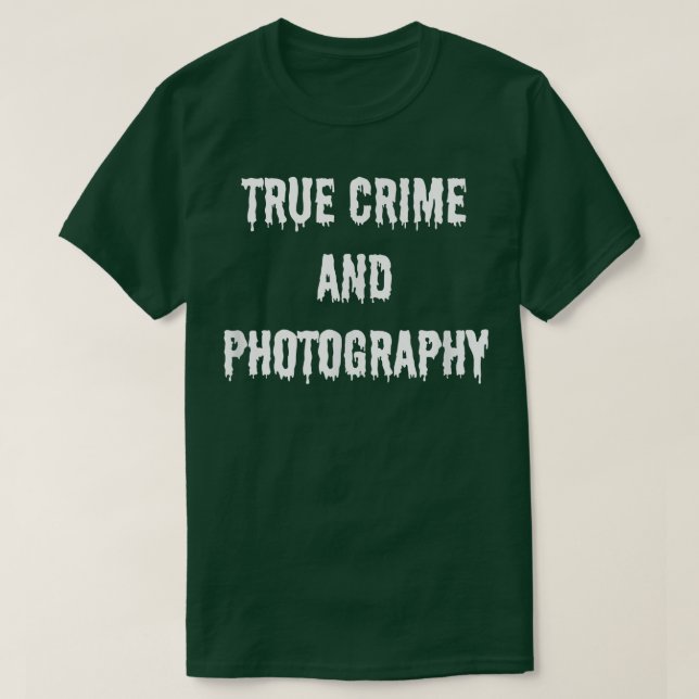 Camiseta Verdadero crimen y fotografía espantaron Halloween (Diseño del anverso)
