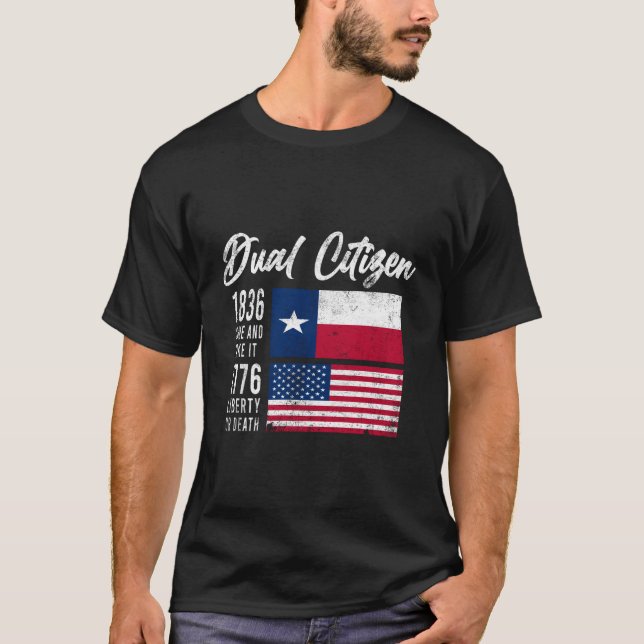 Camiseta Verdadero Texano Doble Ciudadano Amor Texas Y Ame (Anverso)