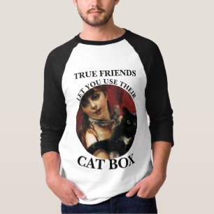 CAMISETA VERDADEROS AMIGOS TE DEJAN USAR SU CAJÓN DE GATOS