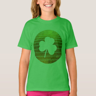 Camiseta verde afortunada de hoja de trébol del dí