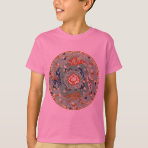 Camiseta Verde azul del circulo chino antiguo