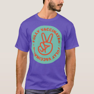 Camiseta Verde azul y Naranja completamente vacunado