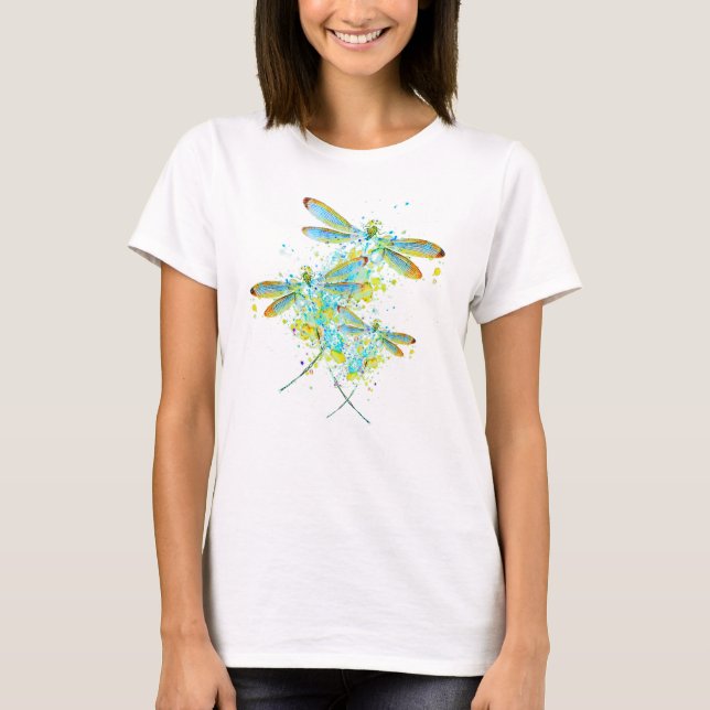 Camiseta verde azulada con bandeja de dragonfly (Anverso)