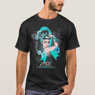 Camiseta Verde azulada de concientización de las