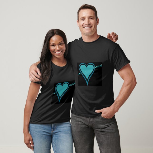 Camiseta Verde azulada de Corazón y Flecha-Armada (Unisexo)