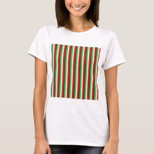 Camiseta Verde, blanco de estrella y trébol rojo con rayas