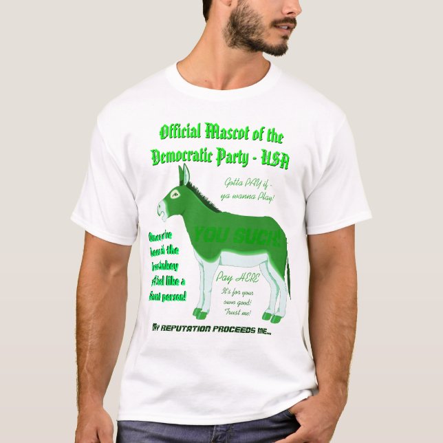 Camiseta Verde-Burro:  Mascota oficial del fiesta (Anverso)