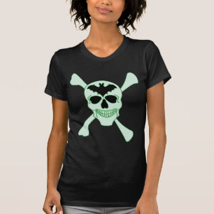 Camiseta Verde Calavera y Huesos Cruzados