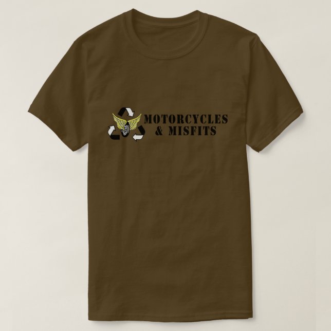 Camiseta Verde caqui de las motocicletas y de las cosas mal (Diseño del anverso)