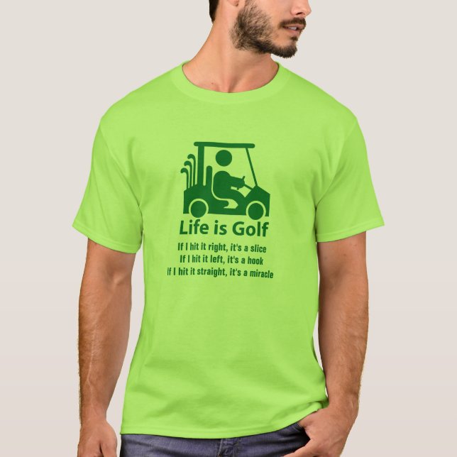 Camiseta verde clara de golf del carro del verde (Anverso)