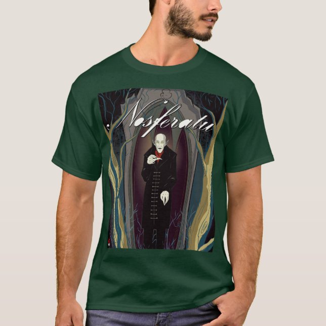Camiseta verde clásica de Nosferatu (Anverso)