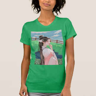 camiseta verde con diseño de barbie