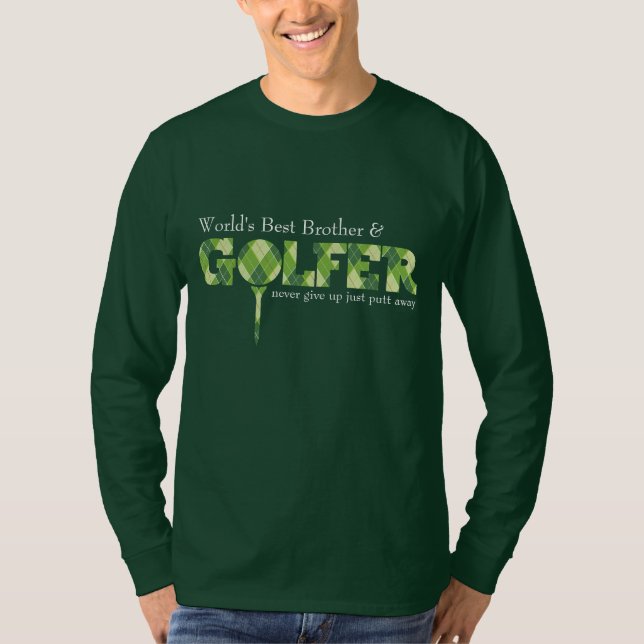 Camiseta verde con estampado argyle de Brother Gol (Anverso)
