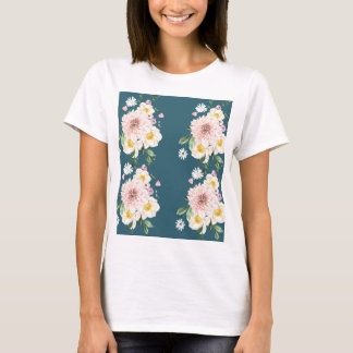 Camiseta Verde con flores