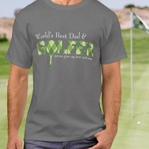 Camiseta verde con motivos de Best Dad Golfer tee 