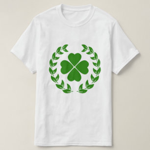 Camiseta Verde Cuatro Leafs Atractivo y Verde Corona