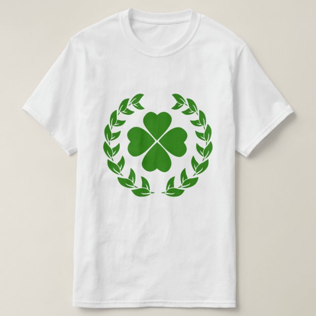 Camiseta Verde Cuatro Leafs Atractivo y Verde Corona (Diseño del anverso)