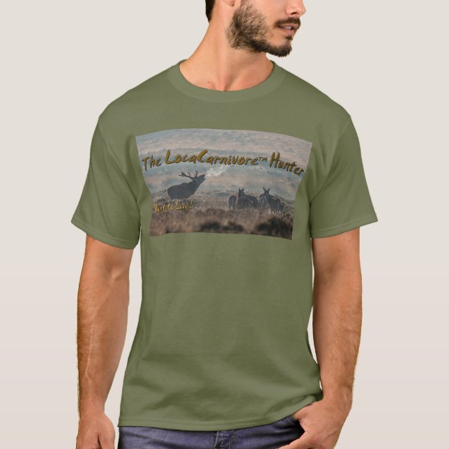 Camiseta verde de bajo manga de LocaCarnivore (Anverso)