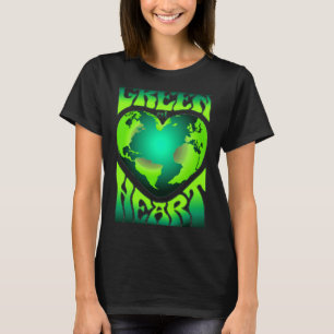 Camiseta Verde De Corazón Eco Amigable Con El Medio Ambient
