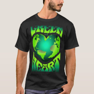 Camiseta Verde De Corazón Eco Amigable Con El Medio Ambient