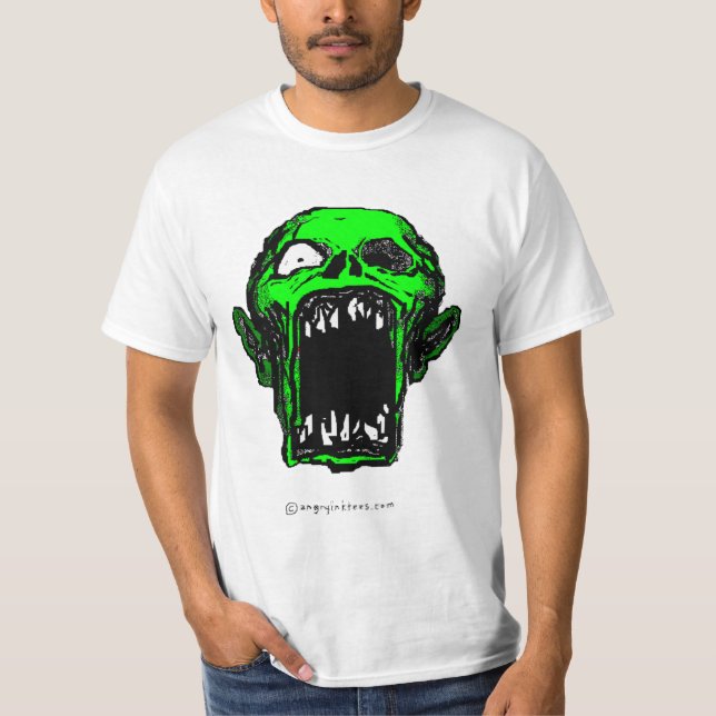 Camiseta verde de griterío del zombi (Anverso)