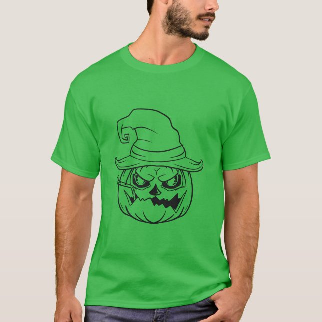 Camiseta verde de Halloween para hombres (Anverso)
