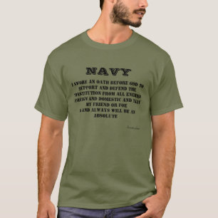 Camiseta verde de la camiseta de NAVY Oath