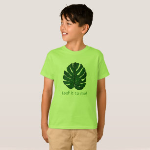 Camiseta verde de la hoja de Monstera