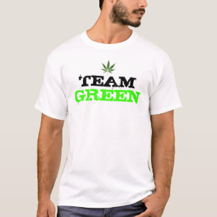 Camiseta verde de la mala hierba del "equipo"