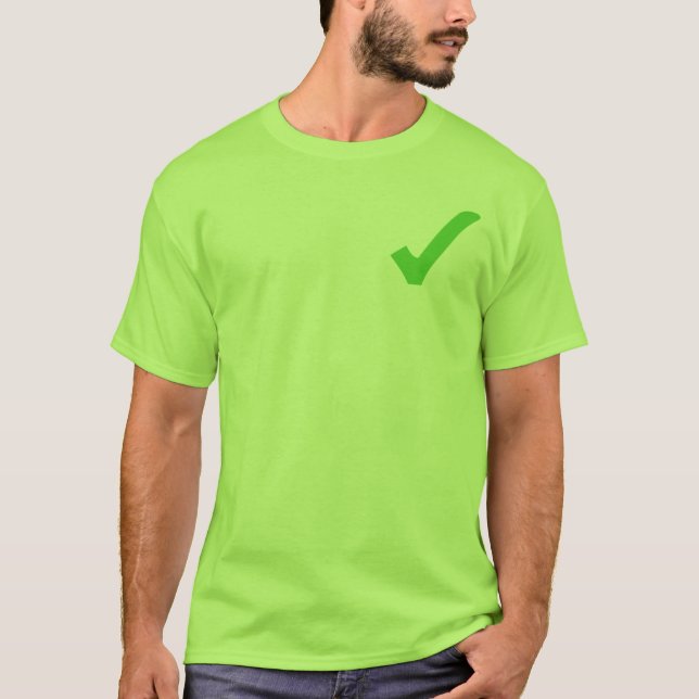 Camiseta verde de la marca de cotejo (Anverso)