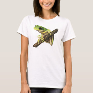 Camiseta verde de la rana arbórea