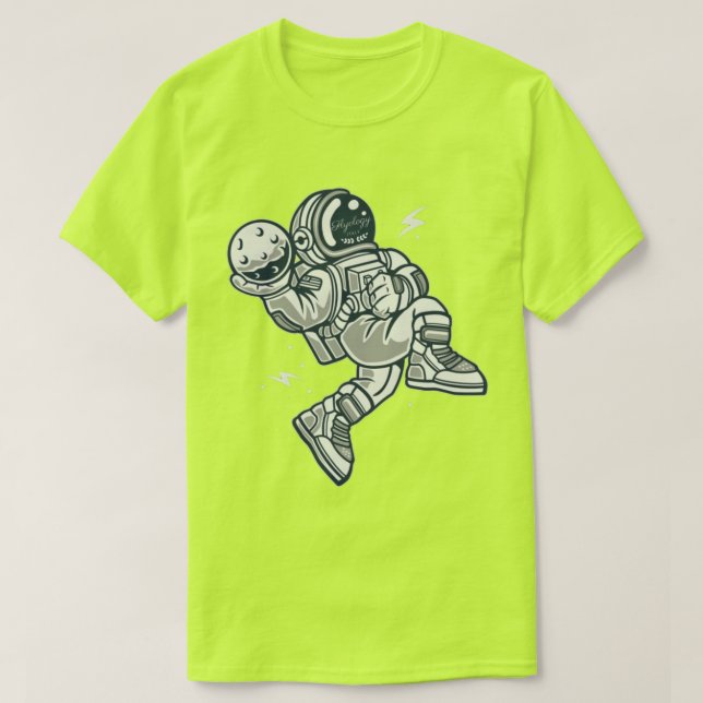 Camiseta Verde de la seguridad de Flyology Astroman (Diseño del anverso)