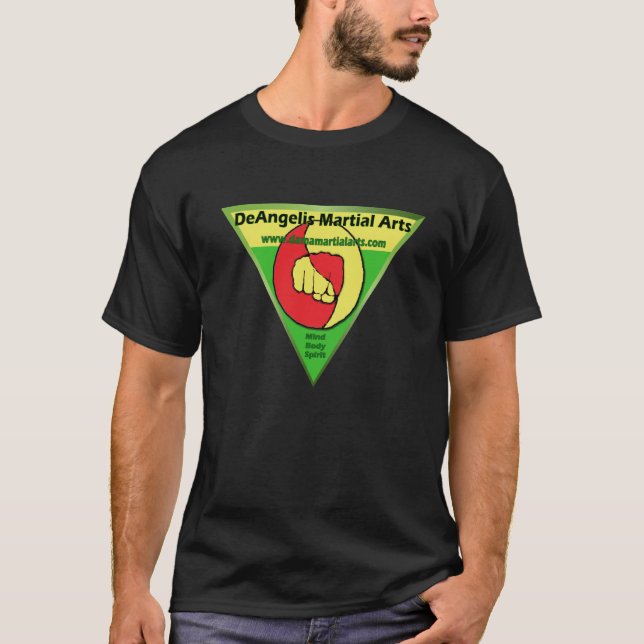 Camiseta verde de los artes marciales de DeAngelis (Anverso)