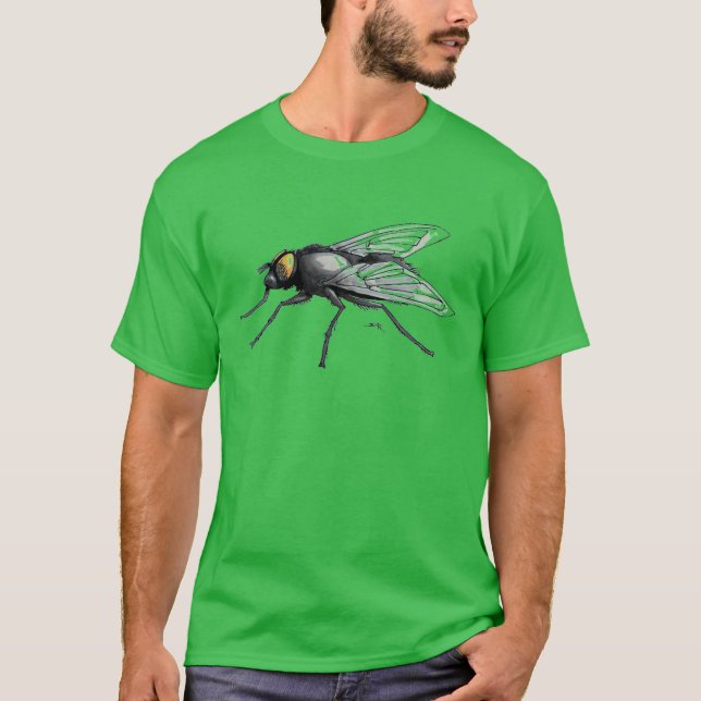 Camiseta verde de los hombres de Fly Buddy (Anverso)