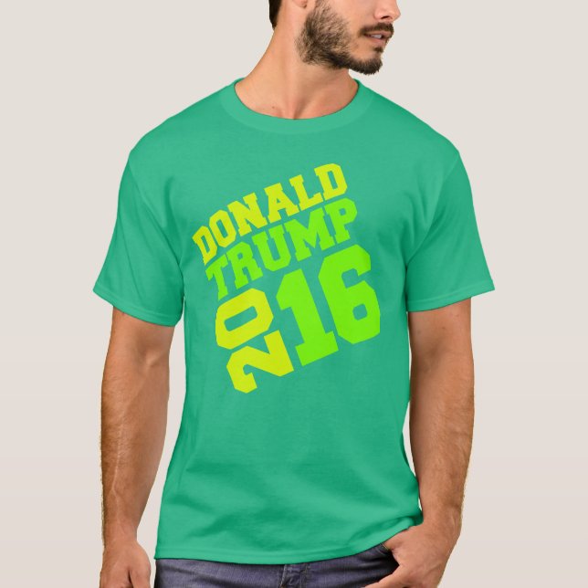 Camiseta Verde de neón de Donald Trump 2016 (Anverso)