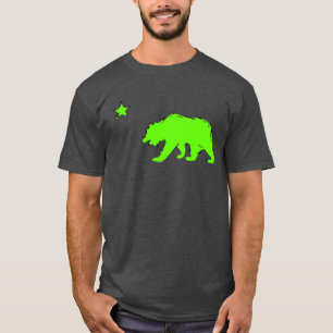 Camiseta verde de neón de los individuos del oso
