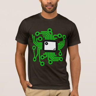 Camiseta Verde de neón del microprocesador de la CPU