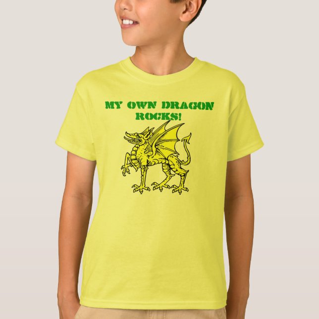 Camiseta ¡Verde de neón MIS PROPIAS ROCAS del DRAGÓN! La (Anverso)